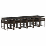 13 Piece Garden Dining Set with Cushions Brown Poly Rattan 3211485