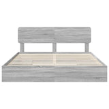 Storage Bed Grey Sonoma 200 x 200 cm Engineered Wood 3412246