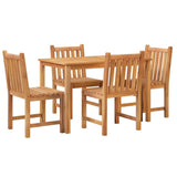 Garden Dining Set Teak Solid Teak Wood 5 Piece Set Durable 3157148