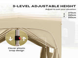 3 x 3m Pop-Up Gazebo Shelter, with Accessories - Sand T3398P317804