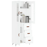 Highboard White 69,5x34x180 cm Engineered Wood 3198441