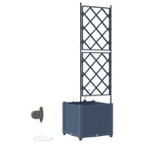 Garden Planter Grey 40 x 40 x 142 cm PP 42002872