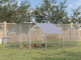 Walk in Chicken Run Chicken Coop Hen House Outdoor with Roof for 10-12 Chickens, 380 x 280 x 195cm T3398P551784