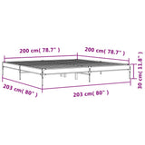 Bed Frame without Mattress Sonoma Oak 200x200 cm 844997