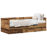 Daybed with Headboard Old Wood 90 x 200 cm Engineered Wood 3333993