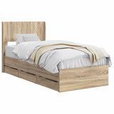 Bed Frame with Storage and Headboard Sonoma Oak 90 x 200 cm 3414509