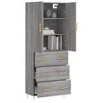 Highboard Grey Sonoma 69.5x34x180 cm Engineered Wood 3195841