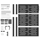 Garden Gate with Lock Black 110 x 155 cm Powder-Coated Steel 42015901