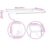 Manual Awning Frame with LEDs Orange, Black and White 4 x 3 m 3420614
