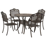 Garden Dining Set 5 pcs Bronze Aluminium 3334700