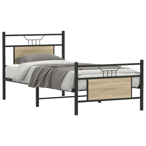 Bed Frame without Mattress Sonoma Oak 90x190 cm Single Engineered Wood 4106802