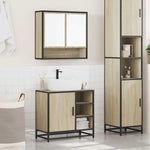 ZNTS 2 Piece Bathroom Furniture Set Sonoma Oak Engineered Wood 3300936