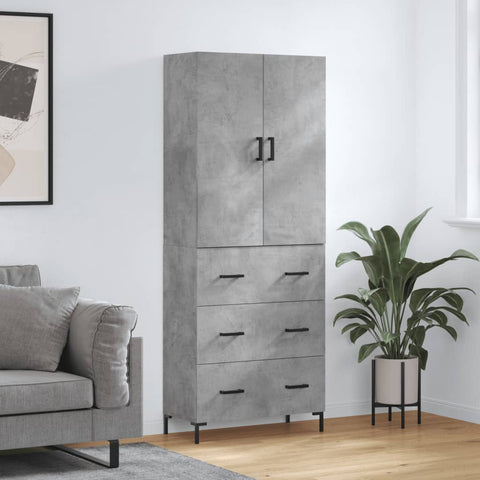 Highboard Concrete Grey 69.5x34x180 cm Engineered Wood 3195847