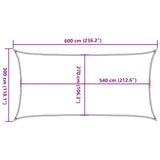 Sunshade Sail 160 g/m Anthracite 3x6 m HDPE 311075