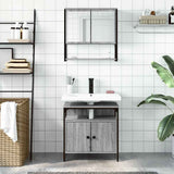 2 Piece Bathroom Furniture Set Grey Sonoma Engineered Wood 3214658