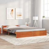 Bed Frame Wax Brown 205.5 x 205.5 x 51 cm Solid Pine Wood 870160