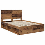 Bed Frame with Headboard Old Wood 140 x 200 cm Solid Pine Wood 3409361