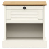 Bedside Cabinet "VIGO" White 42x35x42 cm Solid Wood Pine 353155
