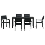Garden Dining Set 7 pcs Black Powder-Coated Steel 3379146