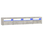 ZNTS TV Cabinet with LED Lights Concrete Grey 240x35x40 cm 3152765