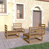 4 Piece Garden Lounge Set Honey Brown Solid Wood Pine 3075262