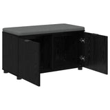 Hall Bench Black Oak 80 x 38 x 46 cm Engineered Wood and Fabric 891481