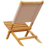 Folding Garden Chairs 8 pcs Taupe Fabric and Solid Wood 3214645