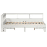 Bookcase Bed without Mattress White 120x200cm Solid Wood Pine 3324542