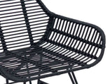Dining Chair 2 pcs Rattan and Iron Black 55 x 50 x 74 cm 42011557