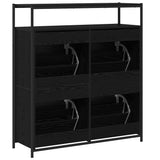 Shoe Cabinet Black Oak 100 x 34 x 112 cm Engineered Wood 3365549