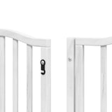 Dog Gate with Door Foldable 9 Panels White 450 cm Poplar Wood 3155594