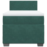 Box Spring Bed with Mattress Dark Green 90x200 cm Velvet 3286207