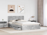 Bed Frame with Drawer Concrete Grey 120 x 190 cm Engineer Wood 3412619