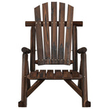 Garden Rocking Chair Burned Wood Finish Solid Spruce Wood Standard 363346