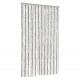 Fly Curtain Light Grey and White 100x200 cm Chenille 377315