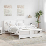 Bed Frame with Headboard White 140 x 200 cm Engineered Wood 3394226