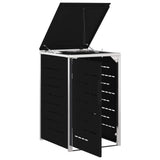 Wheelie Bin Storage Black 77.5 x 69 x 112.5 cm Stainless Steel 42028994