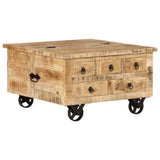 Coffee Table Rough Mango Wood 70x70x40 cm 243979