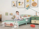 Toddler Bed Frame, Kids Bedroom Furniture for Ages 3-6 Years, Green T3398P347982