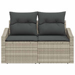 Garden Sofa with Cushion Grey 123 x 62 x 69cm Poly Rattan 42006777