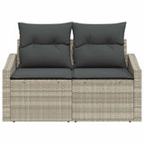 Garden Sofa with Cushion Grey 123 x 62 x 69cm Poly Rattan 42006777
