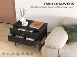 Elegant Two-Drawer Bedside Table - Black T3398P344451