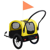 2-in-1 Pet Bike Trailer & Jogging Stroller Yellow and Black 92439