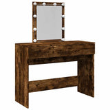 Dressing Table with LED Smoked Oak 100x40x130 cm 848196