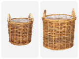 Planter Basket GENDT 2 pcs Natural Brown Kubu Rattan 42020958