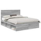 Bed Frame Grey Sonoma 150 x 200 cm Solid Pine Wood 3410997