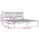 Metal Bed Frame without Mattress with Headboard White 183x213cm 376182