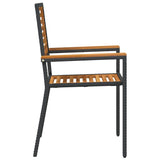 Garden Stacking Chairs 2 pcs Brown and Black 42006822