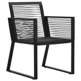 Garden Dining Set Black PVC Rattan 7 Piece Set Durable 3156549