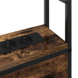 Storage Headboard with Charging Station Smoked oak 80 cm 859782